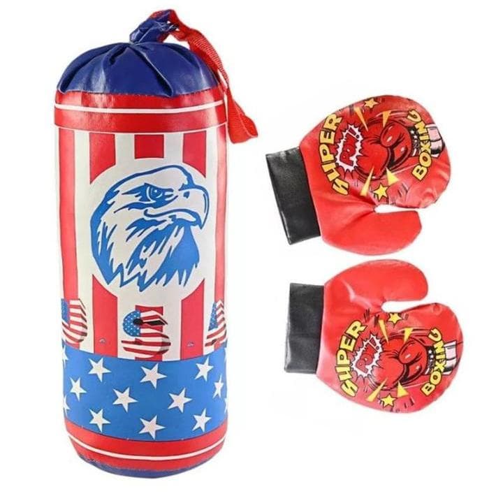 Kit Saco Pancada Boxe Infantil com Luva