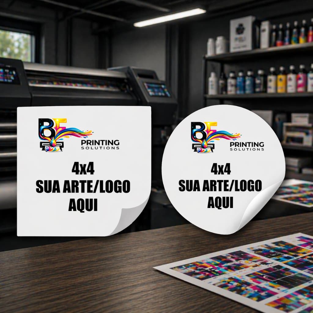 Adesivo 4x4 em Papel fotografico personalizado com sua arte/logo