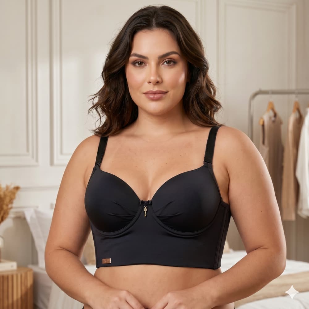 Sutiã Plus Size Reforçado Sem Renda Bojo Liso Sustentação Alta Alça Larga Confortável