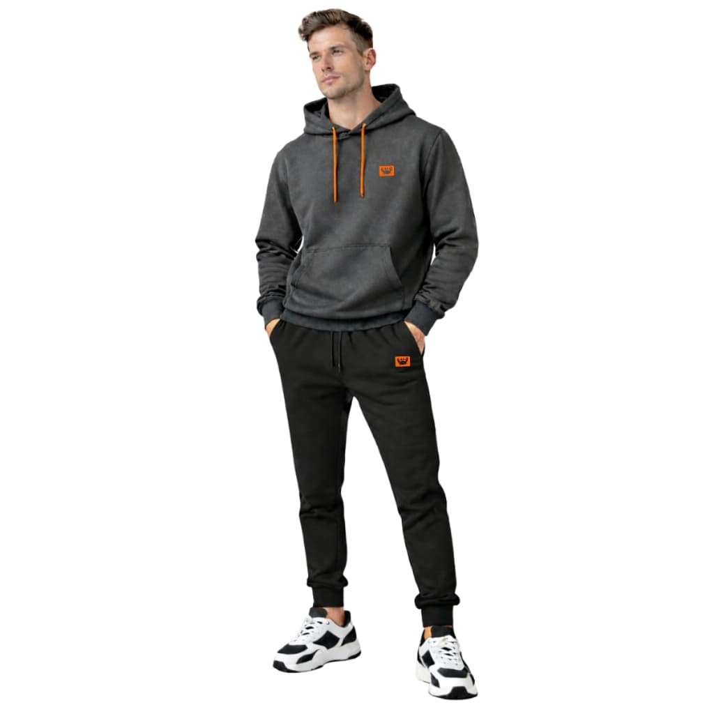 Conjunto De Moletom Siri Blusa de Frio Bolso Canguru Capuz Calça Jogger Relaxado