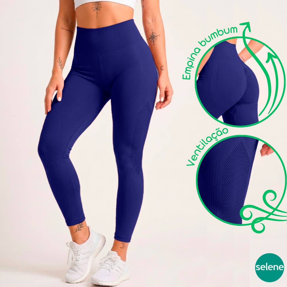 Calça Legging Fitness para Treino Reforçada Premium l Modelo Aerado Luxo Selene 999