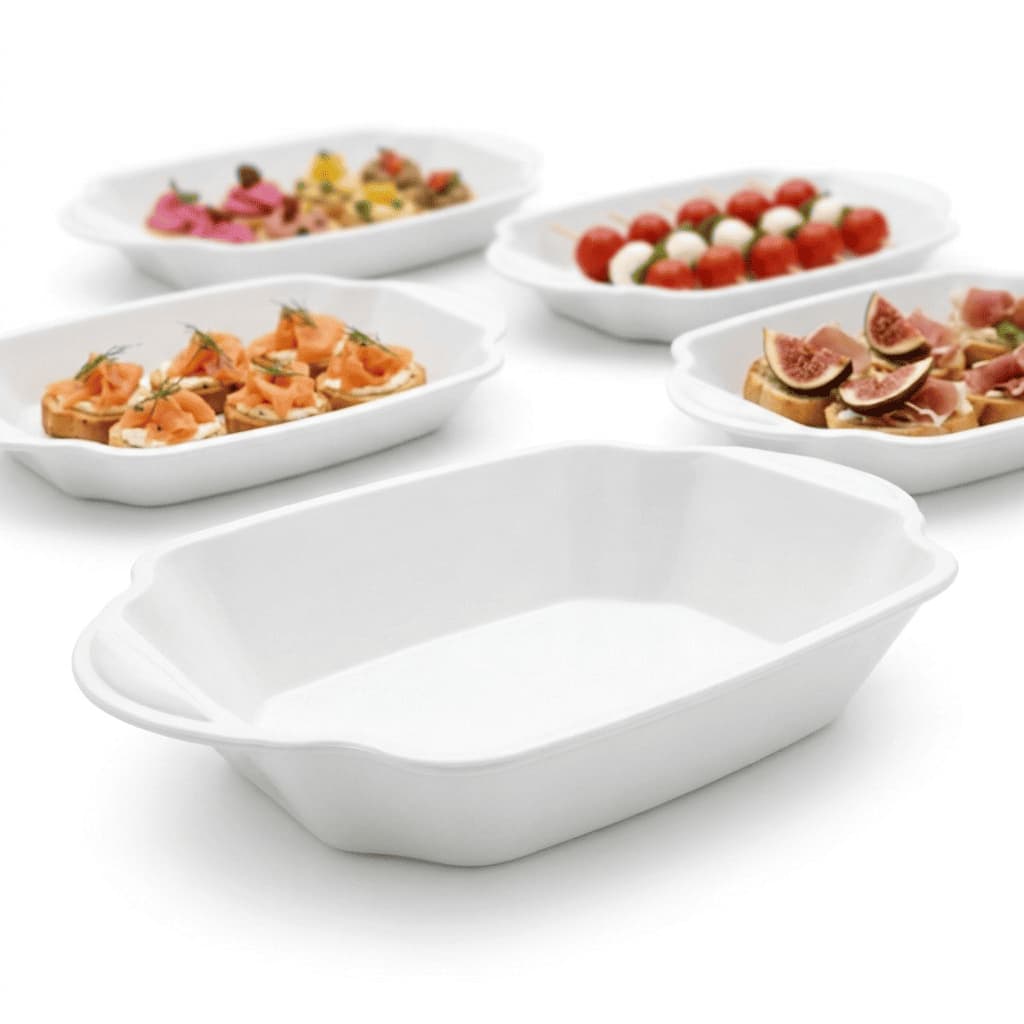 Kit Barca G Grande Prato Travessa Plastico Petiscos Batata Frita Lanchonete Sorveteria Microondas
