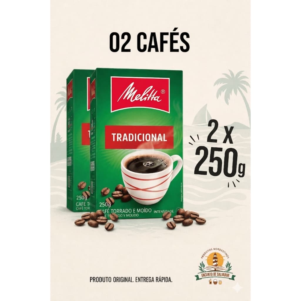 Kit 2 cafés Melitta Tradicional à vacou (02 cafés de 250g cada)