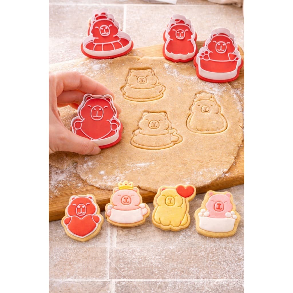 Kit 6 Cortador Biscoito Cookie Massinha Formato Capivara