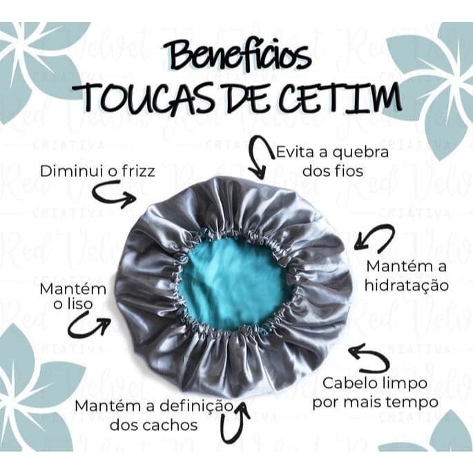 TOUCA DE CETIM ANTIFRIZZ DUPLA FACE- PROTEÇÃO PARA SEUS CABELOS ENQUANTO VOCÊ DORME 1114-A