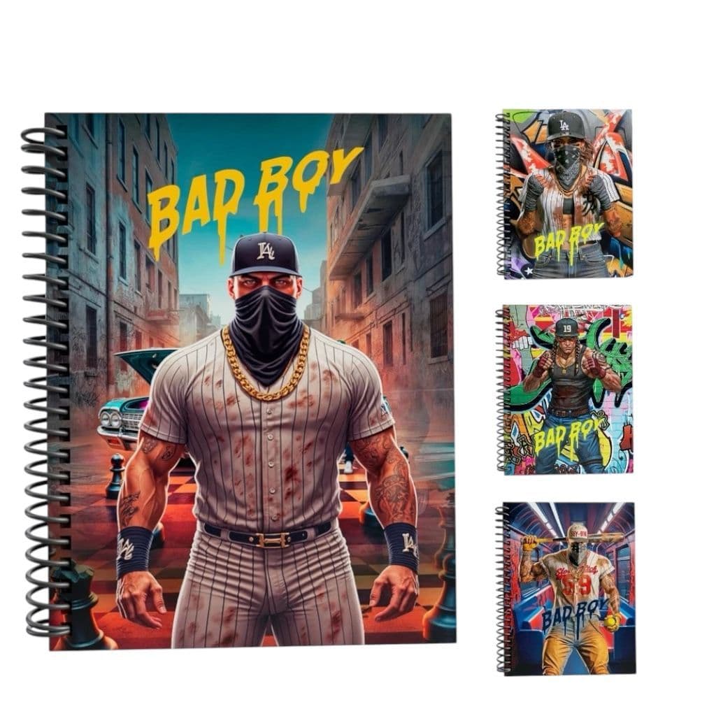 Caderno Universitário Capa Dura Masculino 15 Matérias 300 Folhas Estampas Modernas