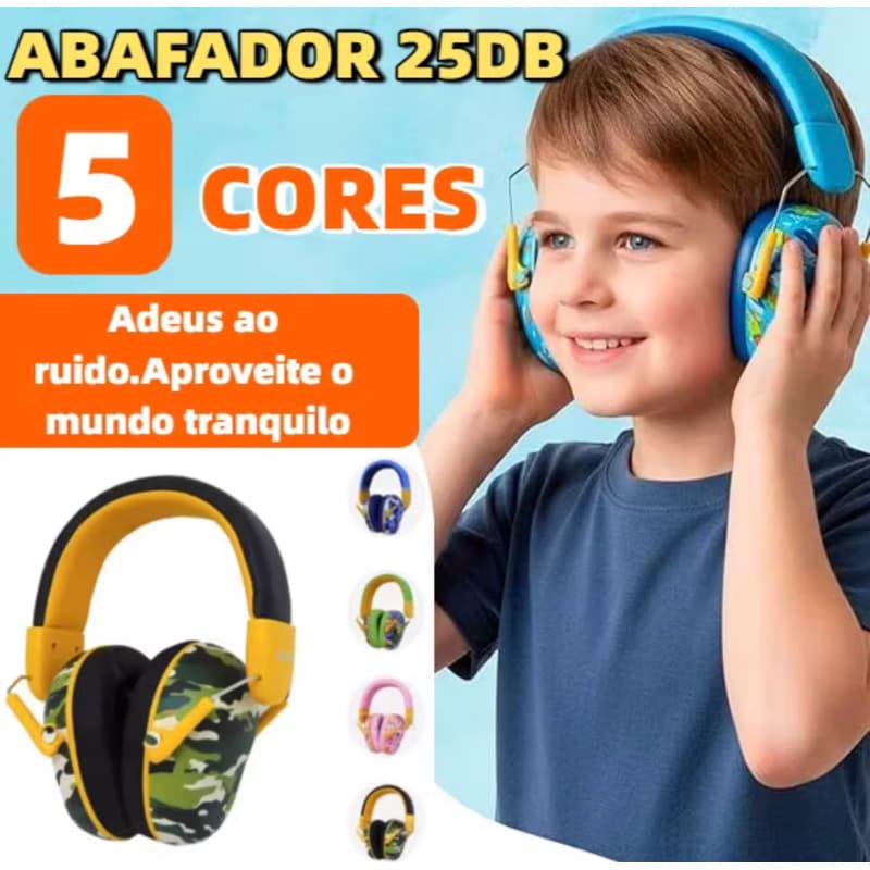 Abafador Autismo Infantil Fone Protetor de Som Ouvido 25DP Auricular Ruido Super Confortavel Tdah Tea Autista LEF-1220