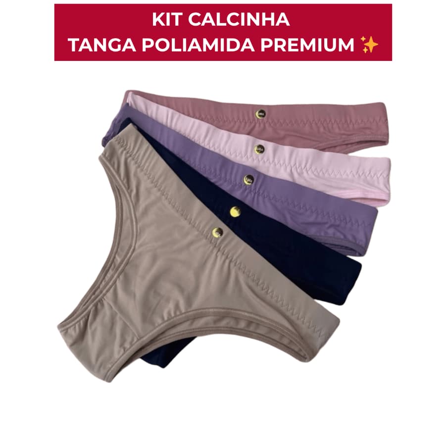 Kit Calcinhas Premium Poliamida Confortaveis + Costura Reforçada + Plaquinha
