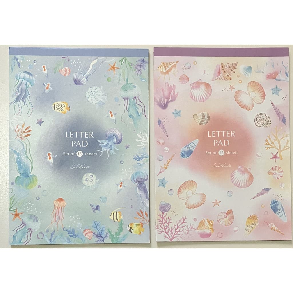 Bloco de Papel de Carta Letter Pad Temático Marinho / Flores 15/18/20 Folhas  – 21 x 14,5 cm
