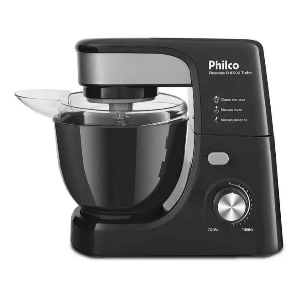 Carcaça, tigela, Batedores Batedeira Planetária PHP500 Turbo Preto