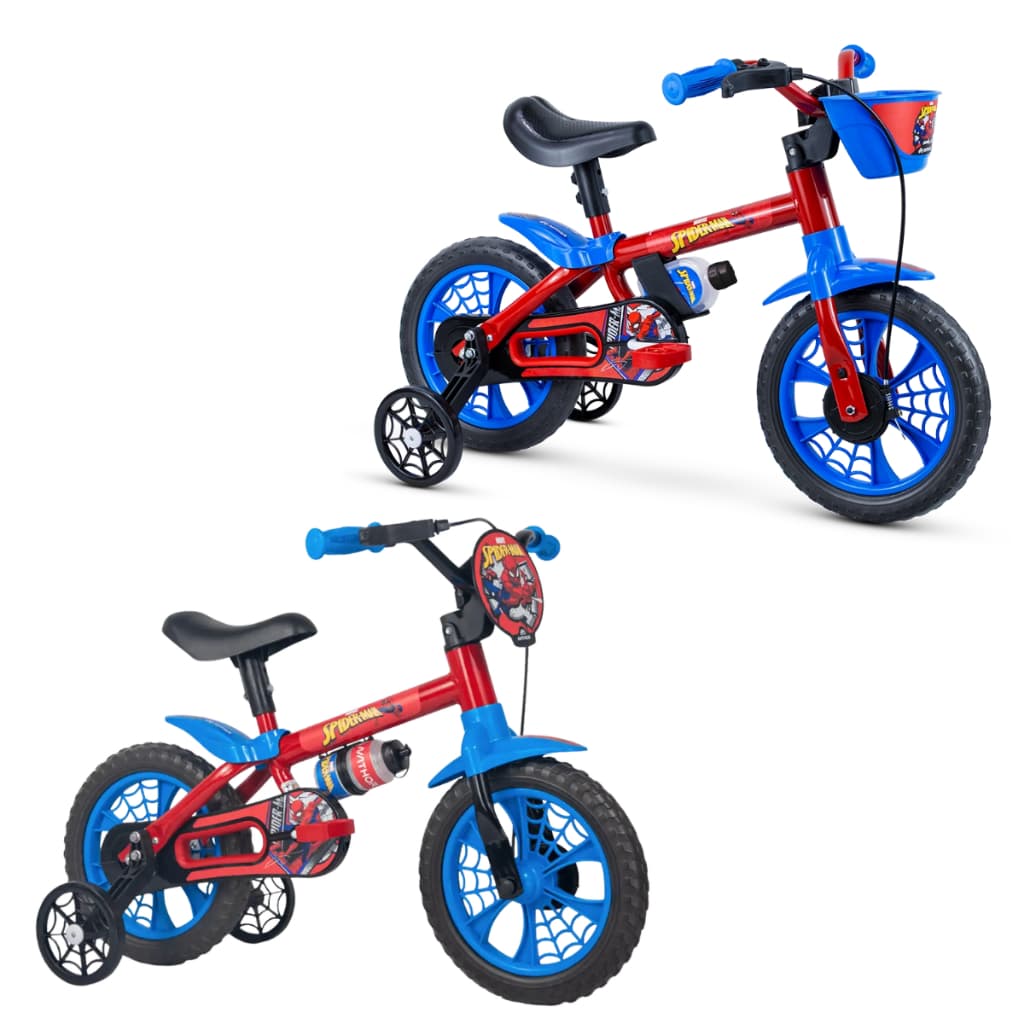 Bicicleta Infantil Menino 3 a 5 Anos Aro 12 Homem Aranha Nathor