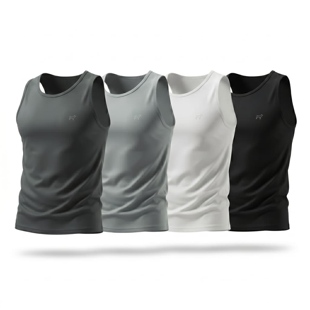 Kit 4 Regata Dry Fit Masculina Lisa Academia Treino Esporte Parvori