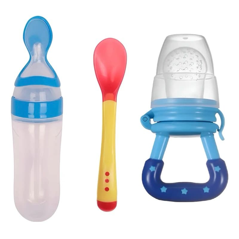 kit 3 pçs  De Alimentação Do Bebê colher +chupeta alimentação+colher dosadora
