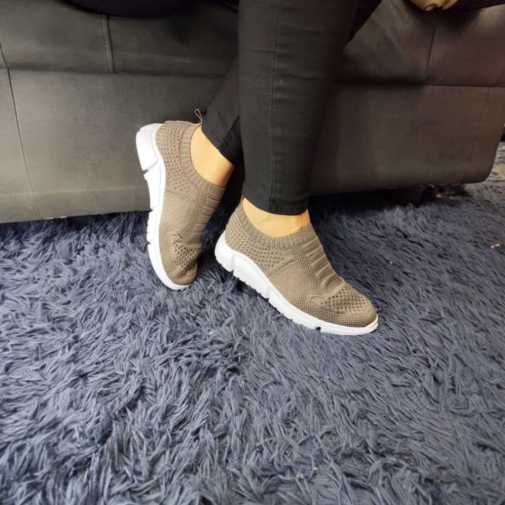 Tênis Feminino Casual Dia A Dia Sem Cadarço Ortopédico Caminhada Linha Premium