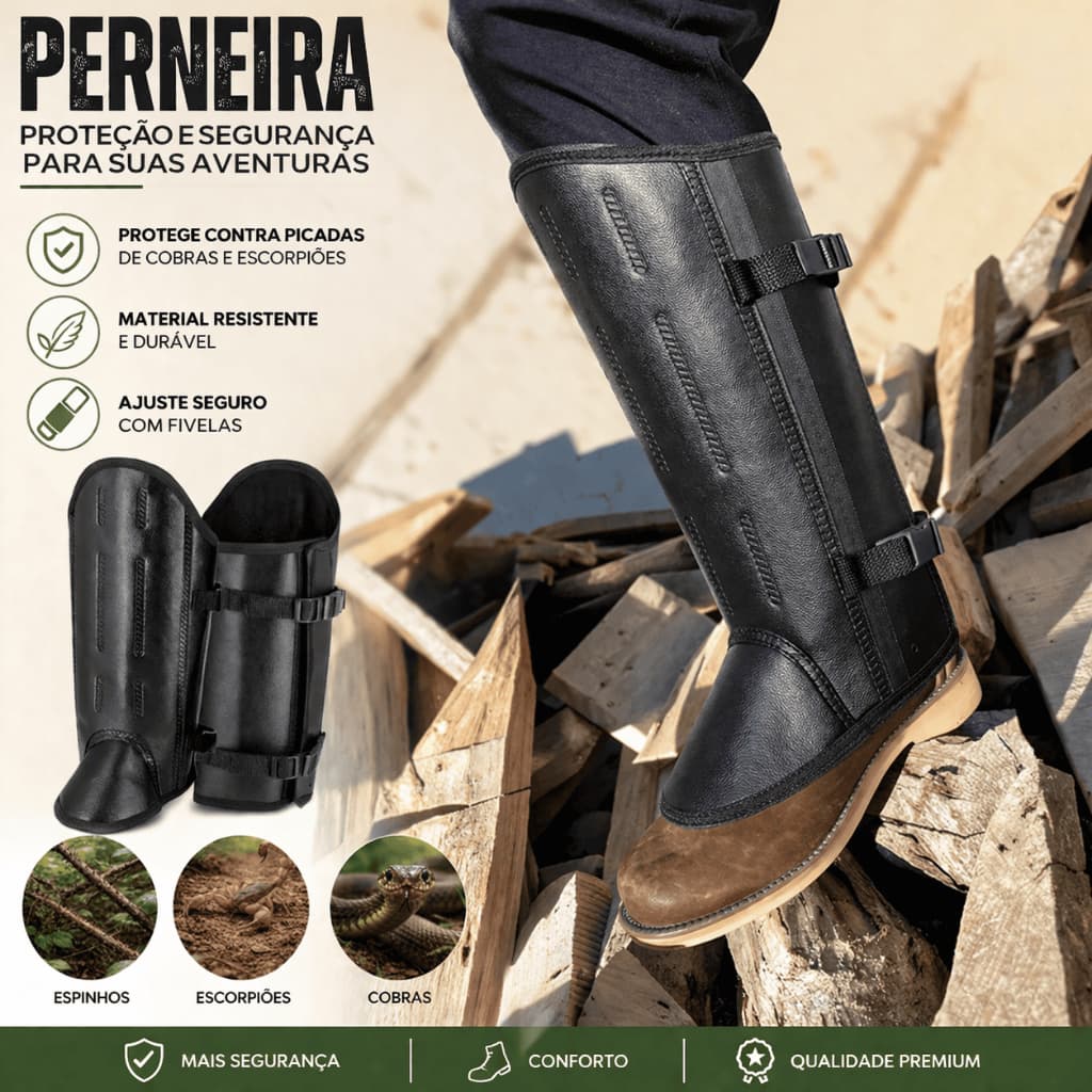 Perneira Anti Cobra Roçadeira Nexus 3 Talas CA 37089 Fechamento Velcro