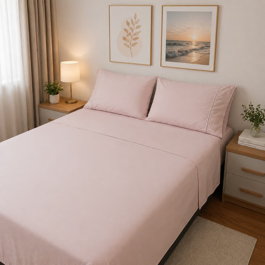 Jogo de Lençol 400 Fios Cama Solteiro Casal Queen King com Ponto Palito Toque Acetinado Com Elástico