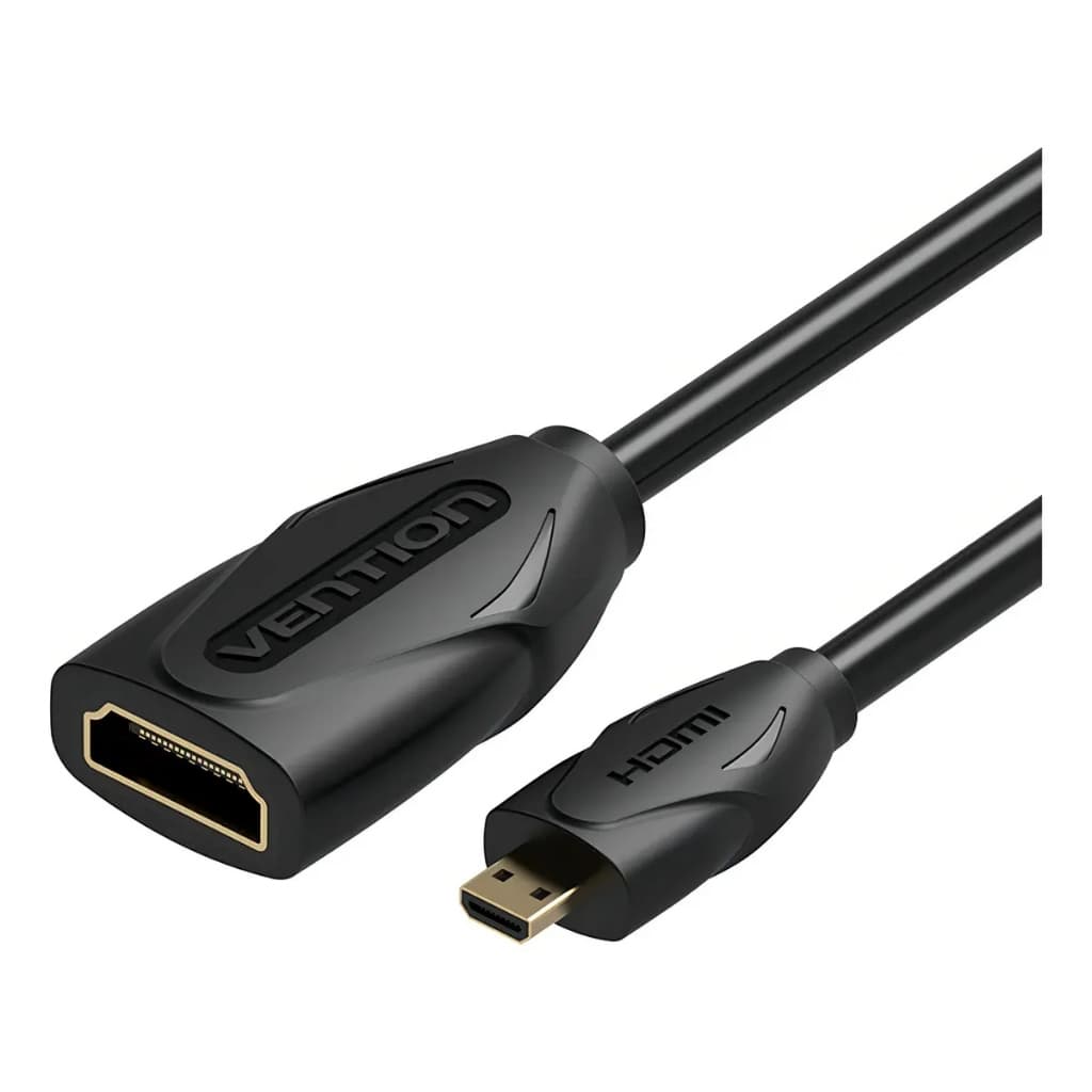 Cabo Extensor Adaptador Mini Hdmi Para Hdmi Femea HD 1080P 1 Metro Preto Vention ABAAF