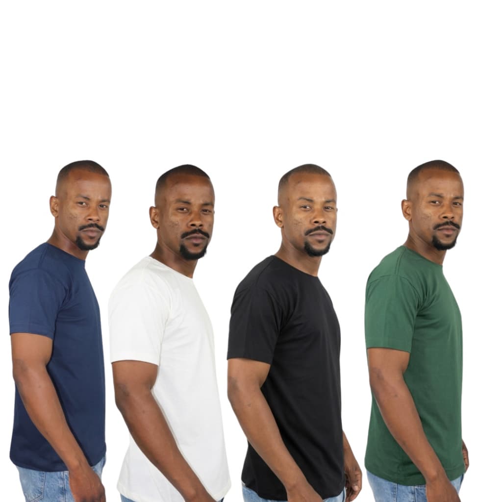 KIT 4 Camiseta Básica Masculina Básica Lisa 100% Algodão Penteado Acabamento Premium