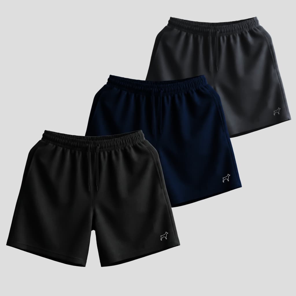 Kit 3 Bermuda Dry Fit Parvori Masculina Academia Treino Corrida Esporte