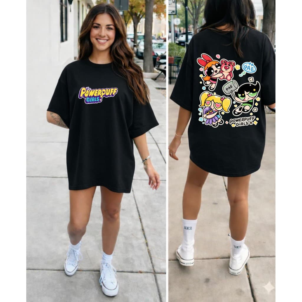 Camiseta feminina oversized Blusa meninas poderosas 100% algodão academia