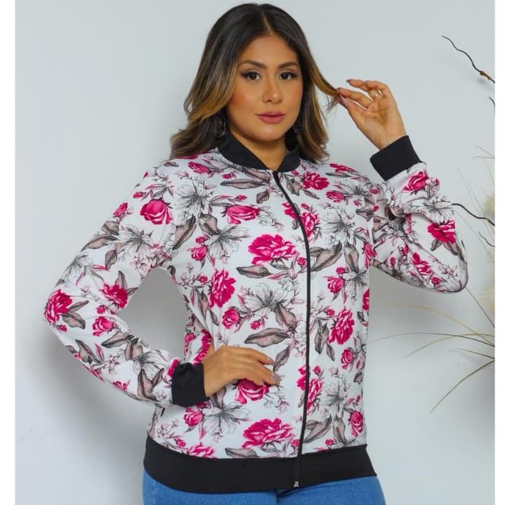 Jaqueta Bomber Feminina Manga Longa