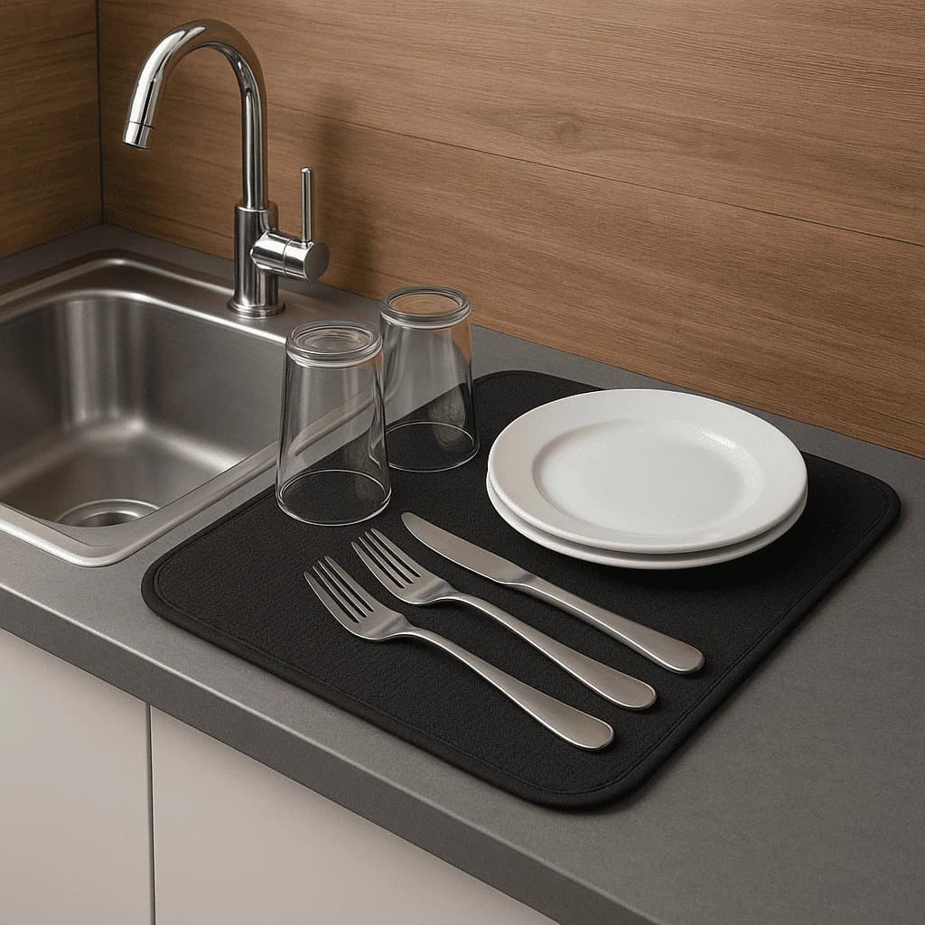 Tapete Escorredor de Louça 40x30cm Grande Absorvente e Antiderrapante para Cozinha