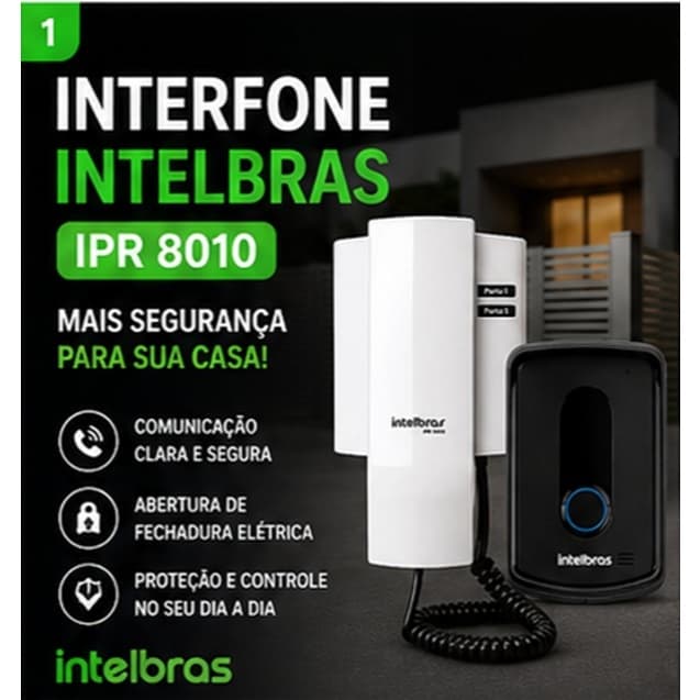 INTERFONE PORTEIRO ELETRONICO RESIDENCIAL IPR 8010 - INTELBRAS