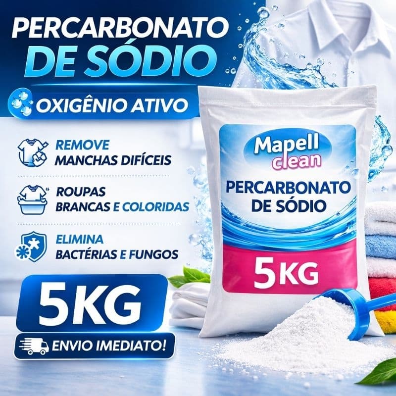 Percarbonato de Sódio 5kg Tira Mancha Forte Roupas Branco e Colorido Alta Qualidade 5 kilos28