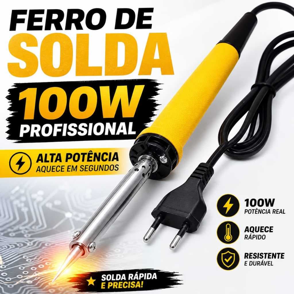 Ferro de Solda 100W Profissional 220V Aquece rápido Alta Potencia solda Eletrônica Reparos