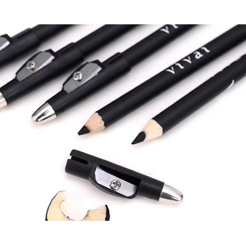 Kit 3x e 6x Lápis para Olho Preto com Apontador VIVAI