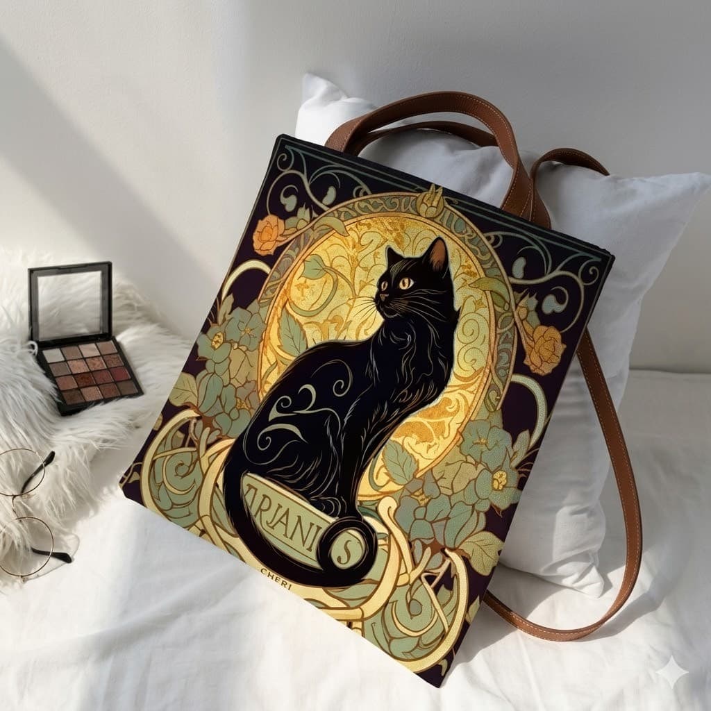 Bolsa Gato Preto De Ombro Elegante Estilo Arte Noveau Produto no Braisl Envio Imediato!