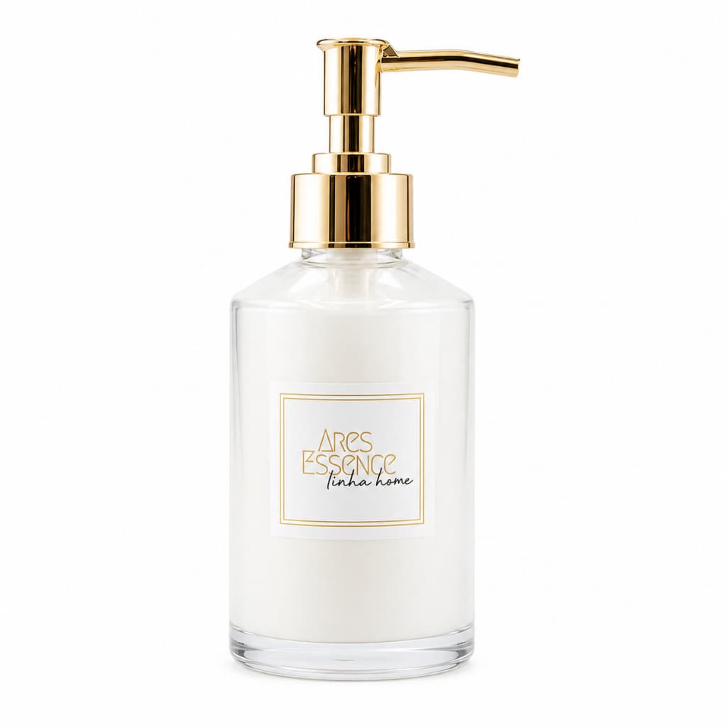 Dispenser Sabonete Líquido 250ml Vidro Luxo Banheiro Premium Elegante Ares Essence