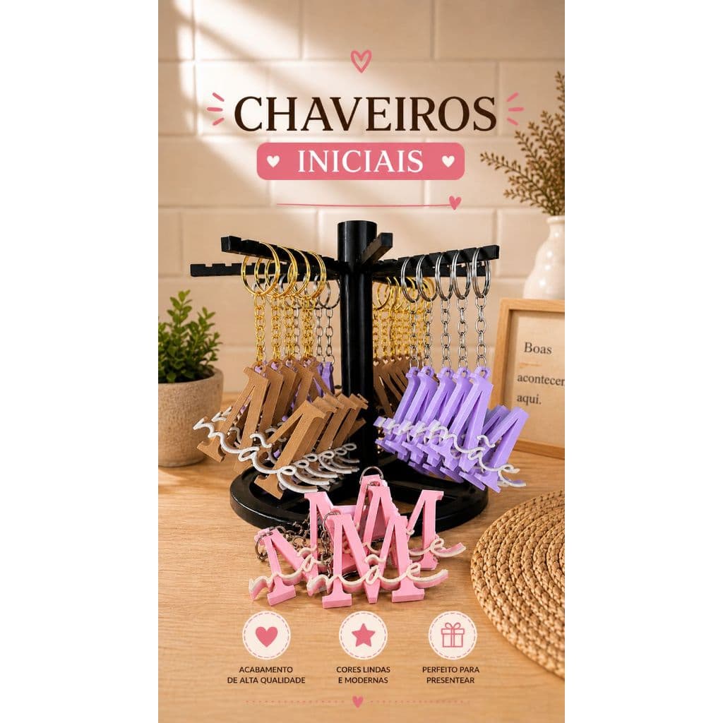 Chaveiro com inicias personalizado