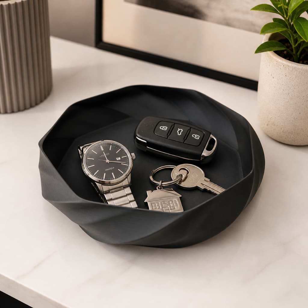 Bandeja Decorativa Moderna Bowl Geométrico Porta Chaves e Objetos Design Elegante Multiuso