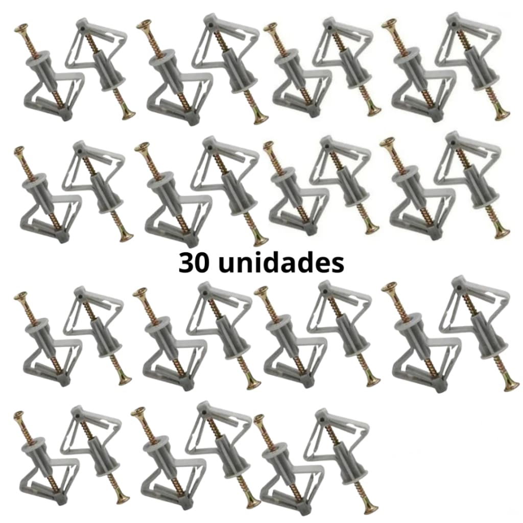 🔩🛠️ Kit 30 Buchas Âncora Drywall Com Parafusos Alta Fixação