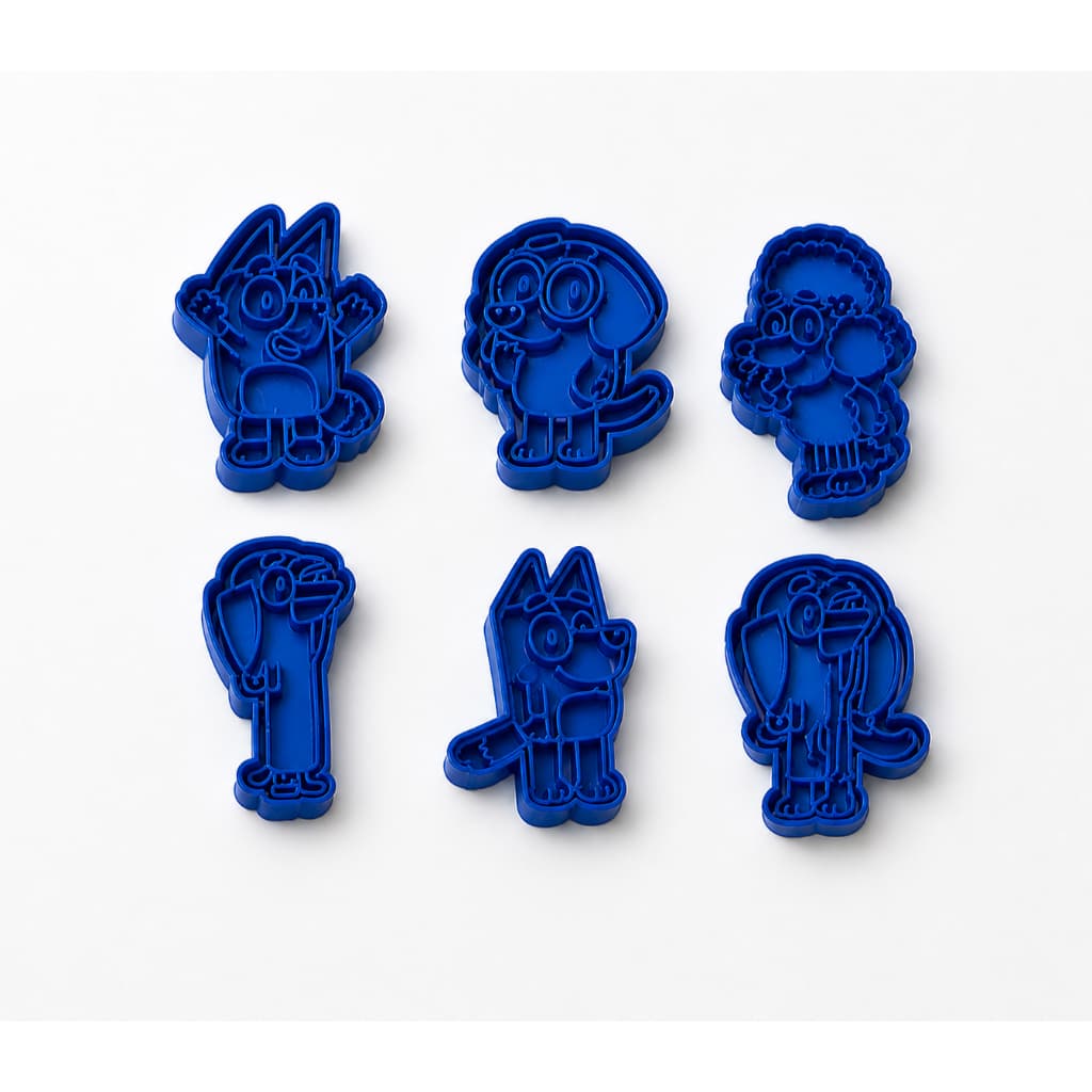 kit cortador e carimbo 6 peças bluey