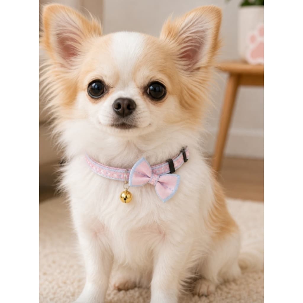 Coleira delicada e charmosa para pets de pequeno porte, perfeita para unir conforto e estilo no dia a dia