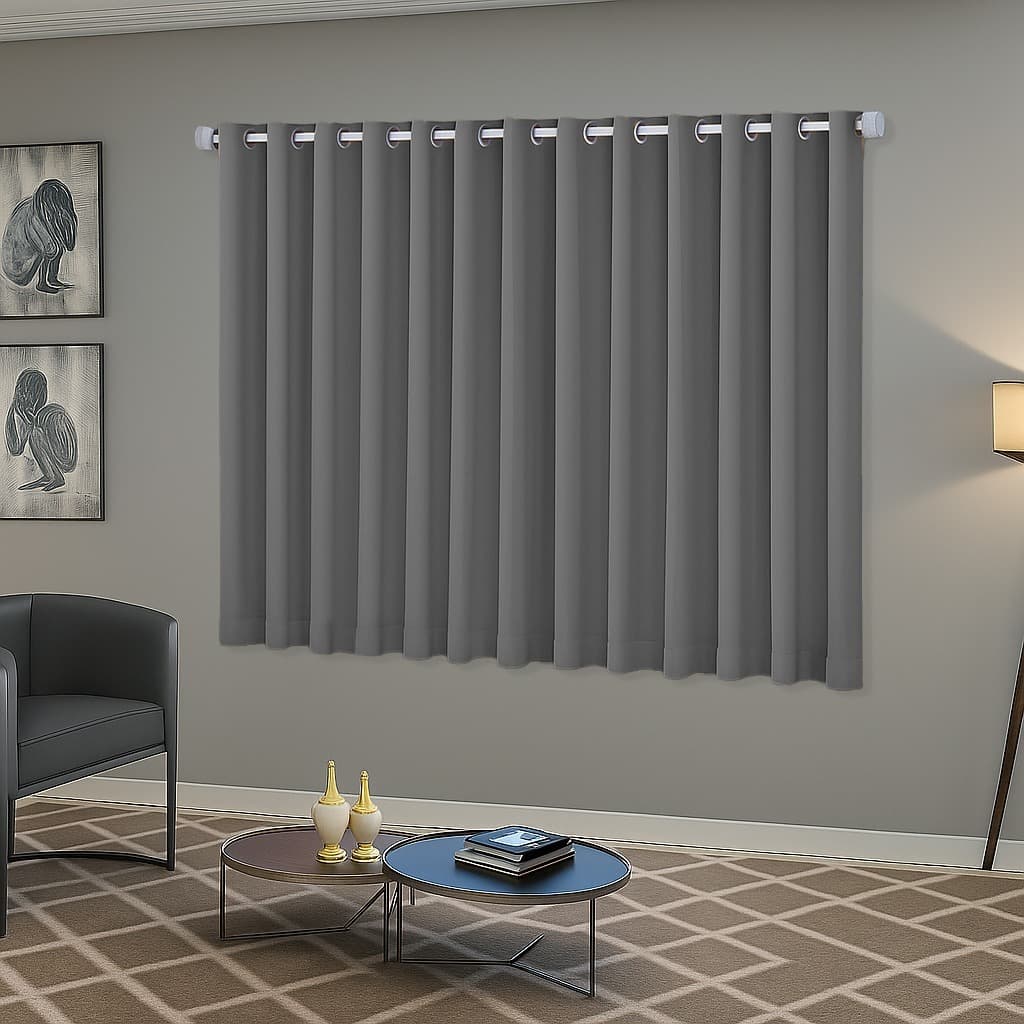 Cortina Blackout Tecido Corta Luz 2,70x1,50 Sala Quarto Cinza Janela Decoração