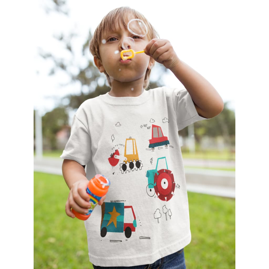 Camiseta Infantil Masculina Carrinhos