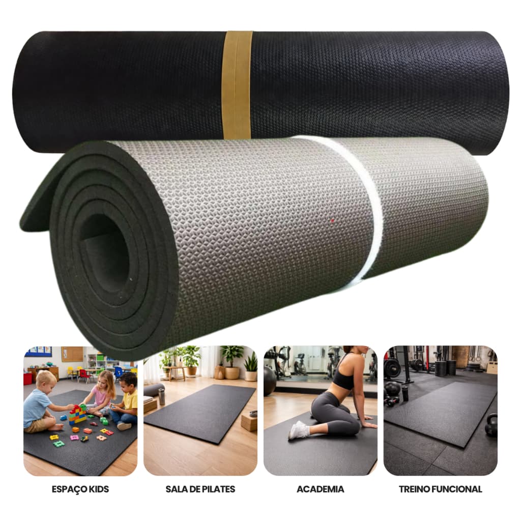 Tatame EVA 2x1m 20mm Sem Encaixe – Alta Resistência Academia, Crossfit, Pilates, Funcional, Camping