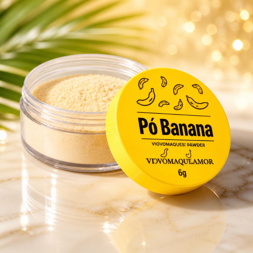 Pó de Banana Finalizador Translúcido Make Maquiagem para Rosto