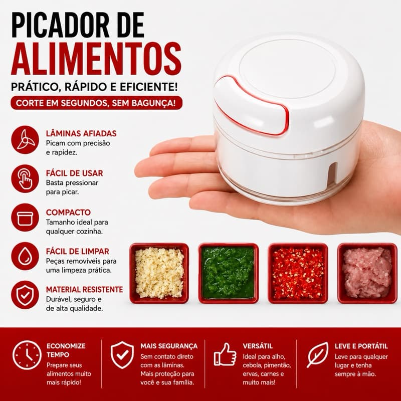 Mini Processador de Alimentos Manual