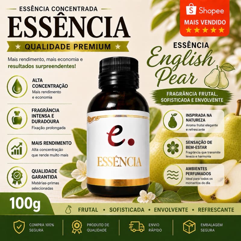 Essência hidrossolúvel Concentrada - ENGLISH PEAR 100 G