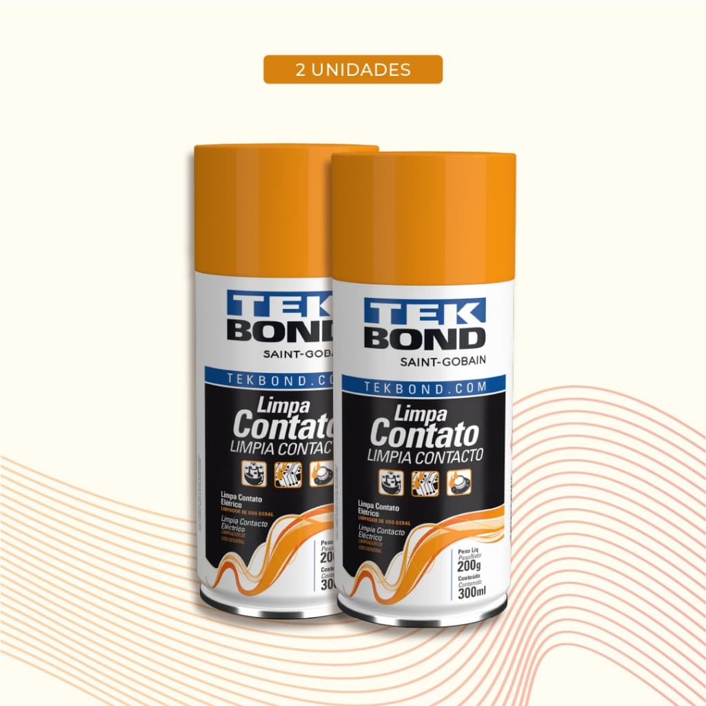 Kit 2 Limpa Contato Spray TekBond - Elétrica - Secagem Ultrarrápida - Anti Oxidação e Umidade 300ml