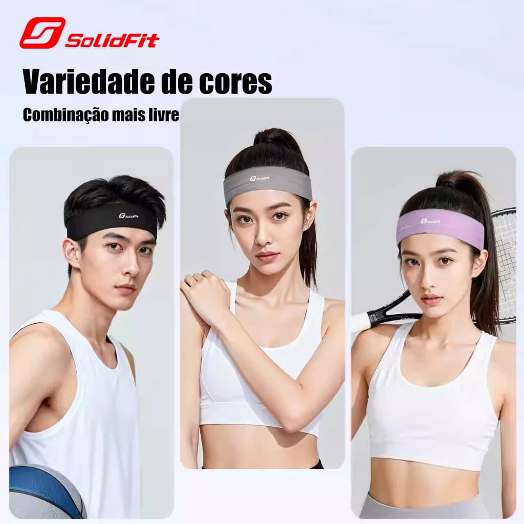 Faixa de Cabeça Esportiva Unissex Absorção de Suor Antiderrapante para Academia Corrida Ciclismo e Treino Intenso