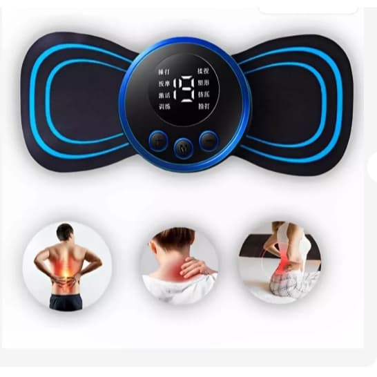 Kit 3 Mini Massageador Elétrico EMS Portátil para Pescoço Cervical Corpo Alívio de Dores Muscular