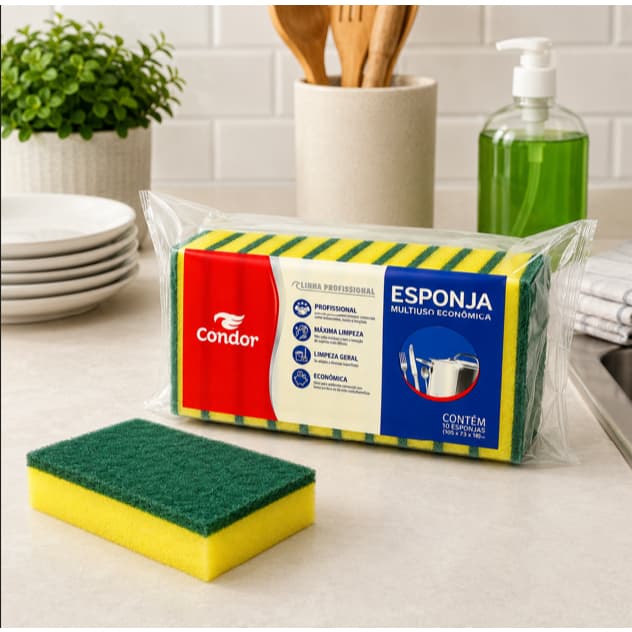 Esponja Lava Louça Condor Pacote com 10 unidades