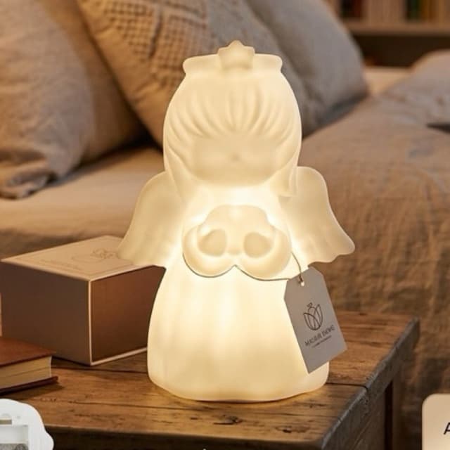 Luminária Anjinho LED de Cabeceira Sem Fio Decorativa Infantil
