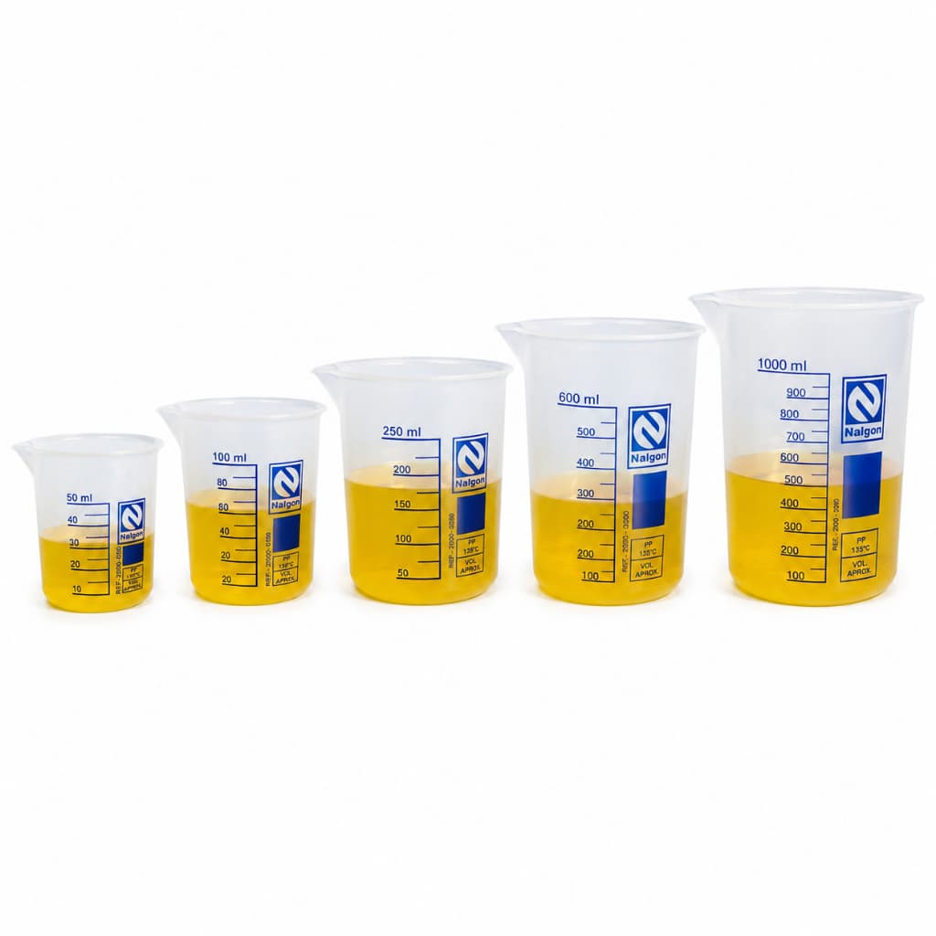 Kit Becker (Bequer) 1000Ml, 600Ml, 250Ml, 100Ml, 50Ml Polietileno