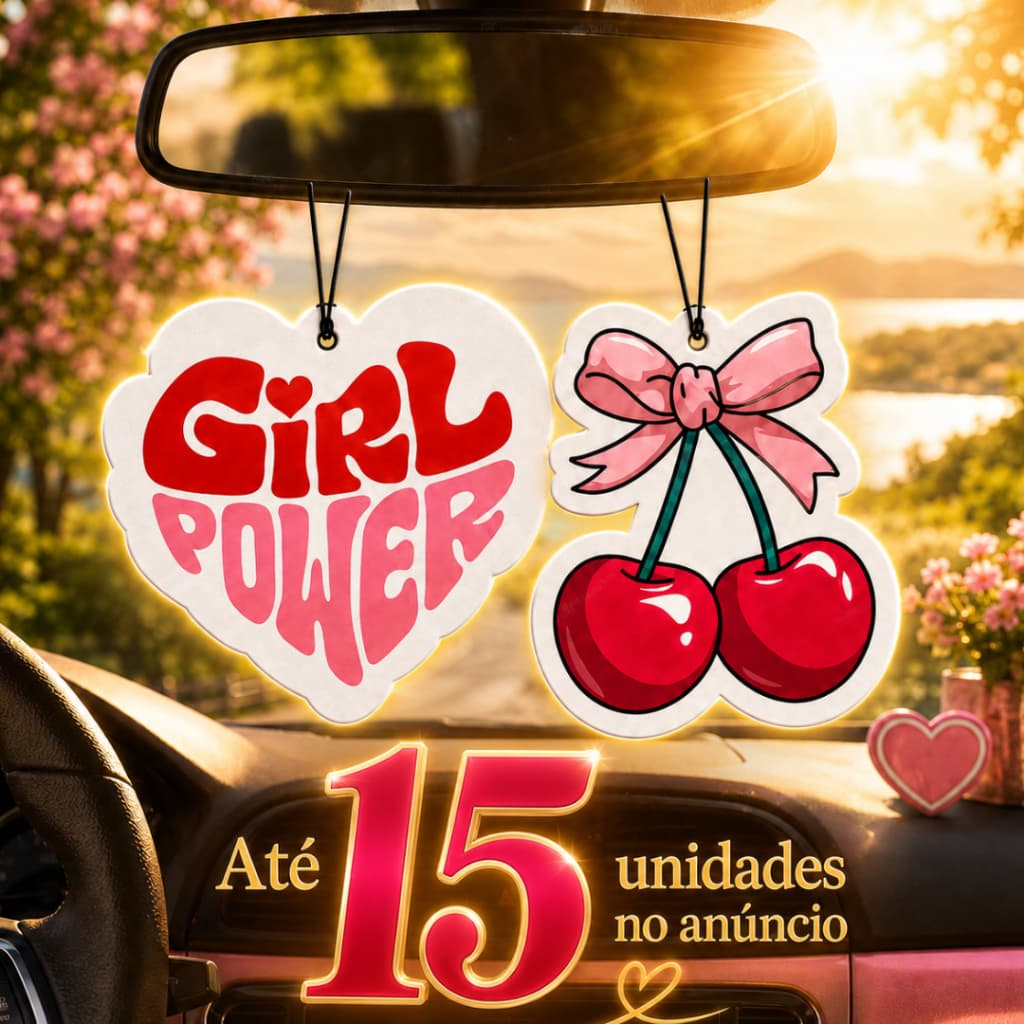 Até 15 Unidades Cheirinhos para carro Femininos Decorativo  Aromatizante Automotivo –Modelos Divertidos e Estilosos